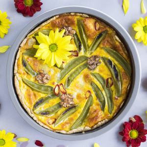 tarta owsiana z groszkiem cukrowym - lookingfocooking.pl
